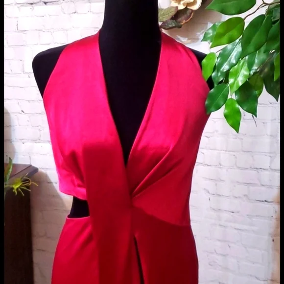 Halston Eve Halter Cutout Dress 14 NWT - Picture 4 of 11
